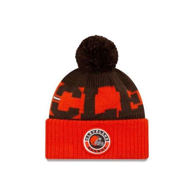 Orange Cleveland Browns Hat - New Era NFL Alternate Cold Weather Sport Knit Beanie USA6190345